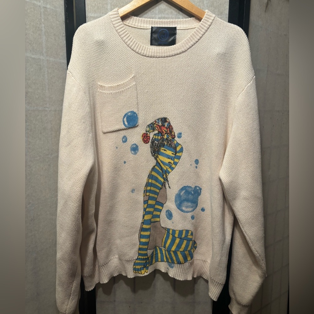 SICKO Indigou Wild Stripes Knit "Kate Moss sweater", Japanese Streetwear Art